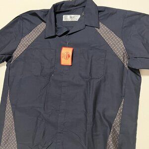 Red Kap Work Shirt *NWT Uniform Long Sleeve Button Gray Blue Men's size XXL